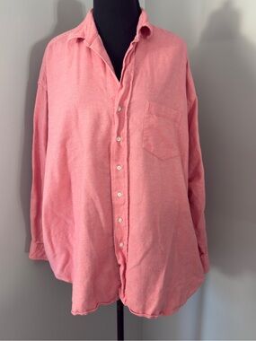 Frank & Eileen Coral Pink Shirley oversized Button-Down Shirt size medium